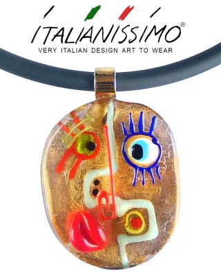 Custom jewelry pendant with abstract eyes
