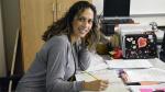 Teacher working at her desk