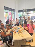 Family enjoying art making at the Museum.
